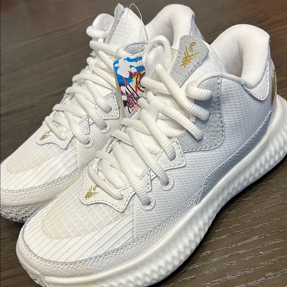 Crossover Culture Kids' White and Gold Sneakers